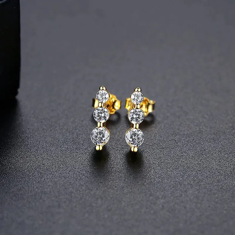 Trio Gratuated Diamond Stud Earrings