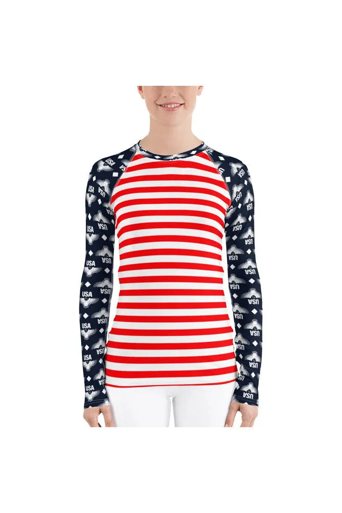 USA Eagle & Stripes Women's Rash Guard