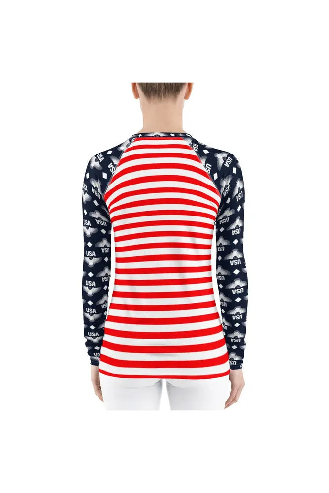 USA Eagle & Stripes Women's Rash Guard