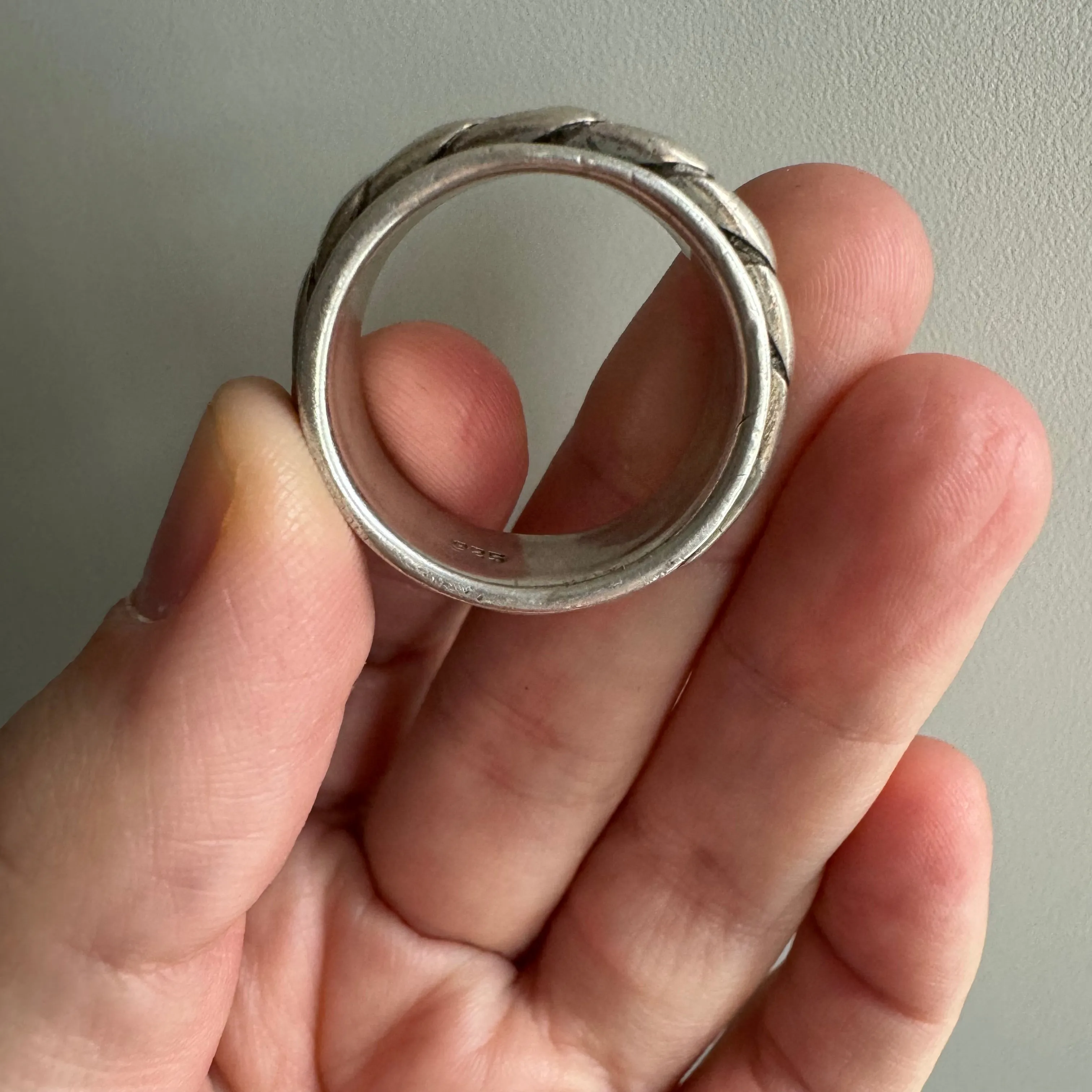 V I N T A G E // fidgety curb / sterling silver curb chain spinner ring / size 9.5-ish