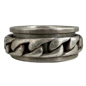 V I N T A G E // fidgety curb / sterling silver curb chain spinner ring / size 9.5-ish