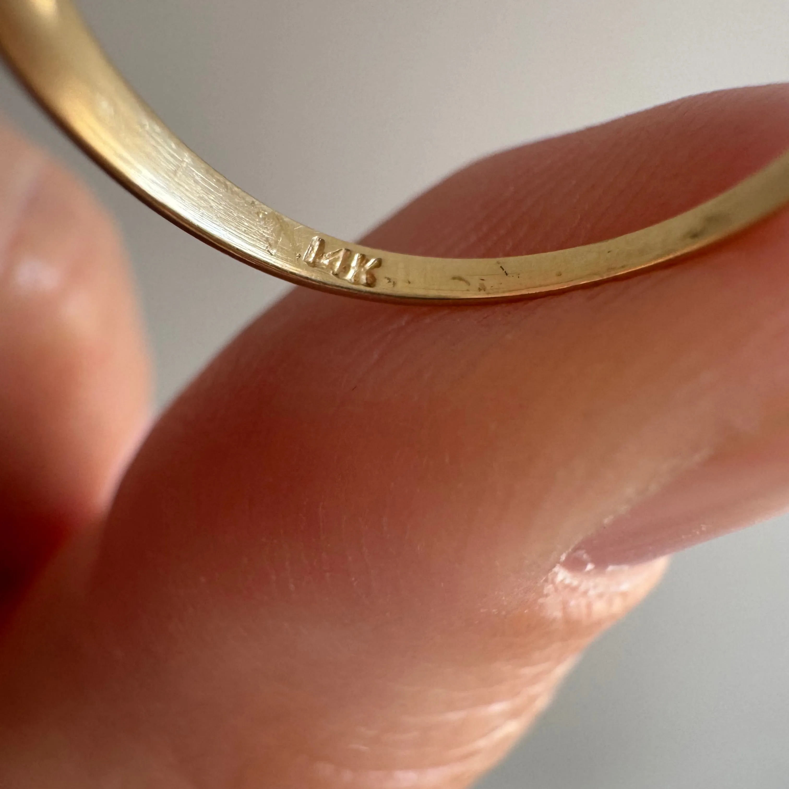 V I N T A G E // for the tiniest letter / 14k yellow gold tiniest signet ring / size 2