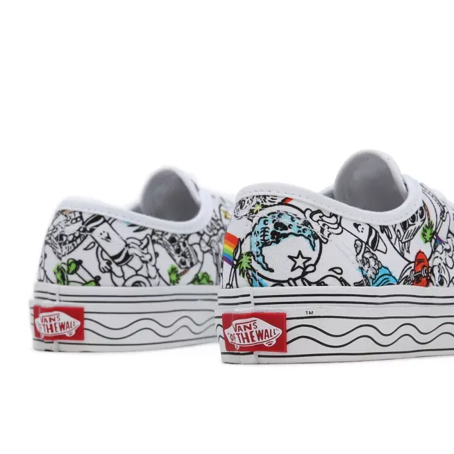 Vans Authentic children's sneakers shoe, canvas upper to be designed as desired VN0A3UIVARE DIY white