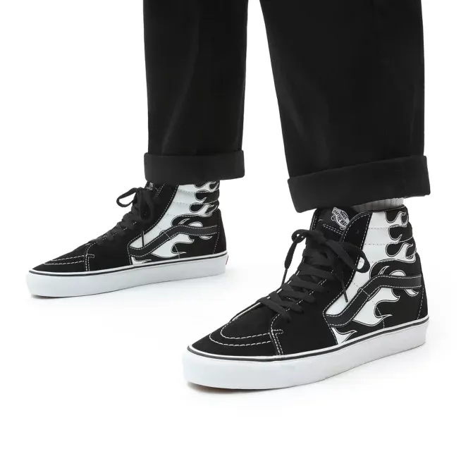 Vans men's sneakers shoe Sk8-Hi Flame VN0A32QGK681 black-white