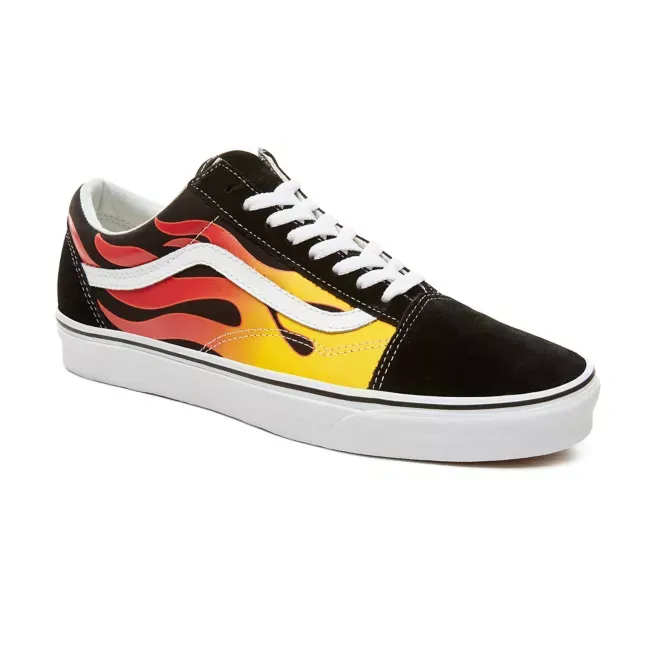 Vans UA Old Skool (Flame) Black/Black/True White