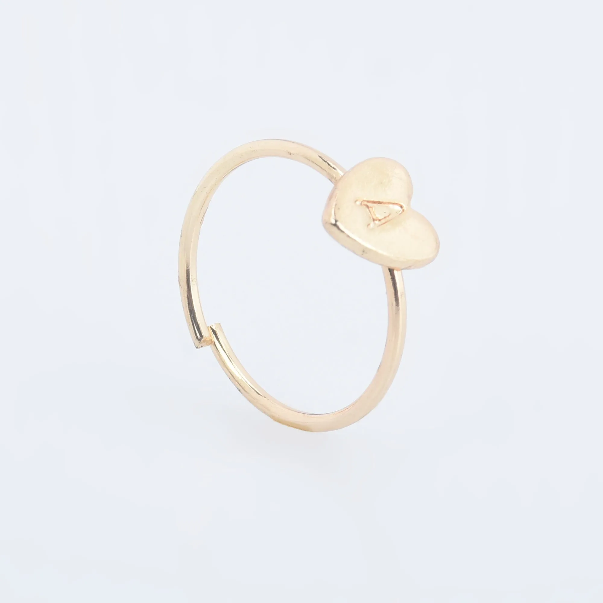 Zinc alloy Adjustable Dainty Initial Ring Personalized Heart Ring Letter Ring golden plated Mother's Day Gift 1pcs 102875