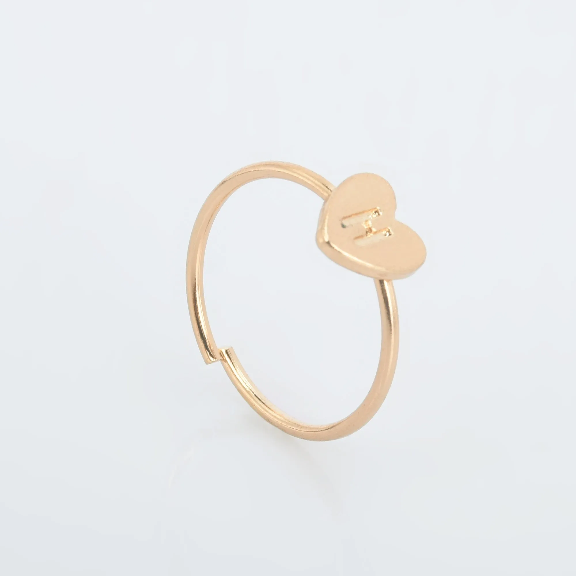 Zinc alloy Adjustable Dainty Initial Ring Personalized Heart Ring Letter Ring golden plated Mother's Day Gift 1pcs 102875